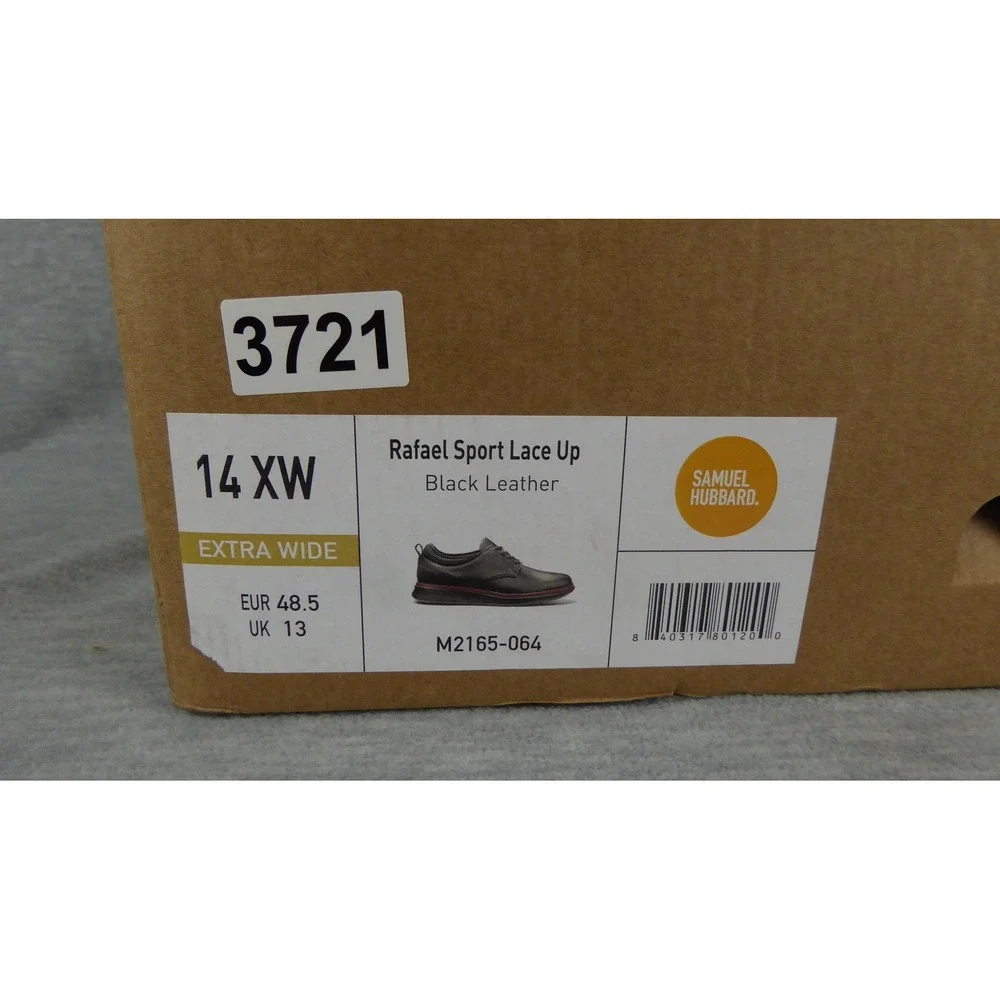 Samuel Hubbard Rafael Sport Lace Up Shoes Mens 14 XW Black Leather Sneakers